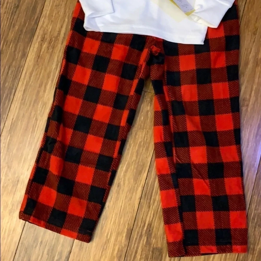 Adorable Carter's Santa Pajamas with Buffalo Plaid Print